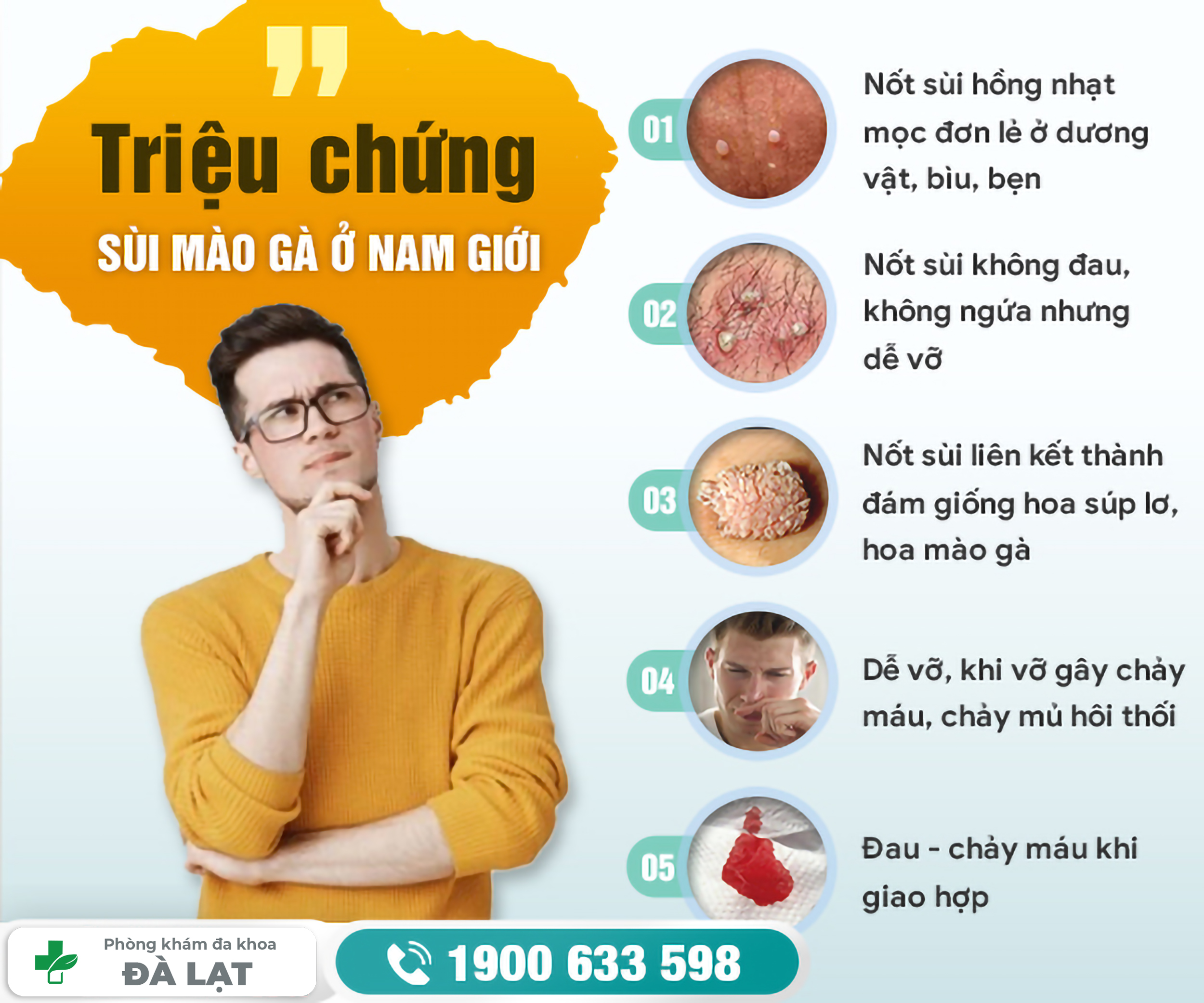 BIỂU HIỆN BỆNH SÙI MÀO GÀ Ở NAM GIỚI