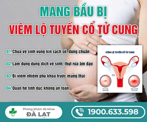 MANG BẦU BỊ VIÊM LỘ TUYẾN CỔ TỬ CUNG
