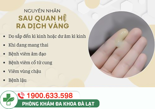 Sau khi quan hệ ra dịch vàng ở nữ giới là do đâu?